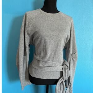 NWOT NEW Modern Citizen Pullover Wrap Ties Sweatshirt Gray 100% Cotton S